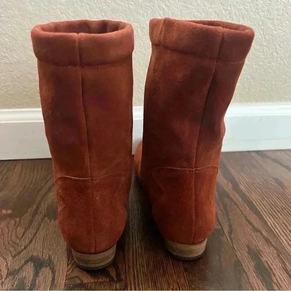 Free People Ashville Slouchy Suede Leather Ankle Boots Size 36, US 6 Rust 935296 - Picture 8 of 16